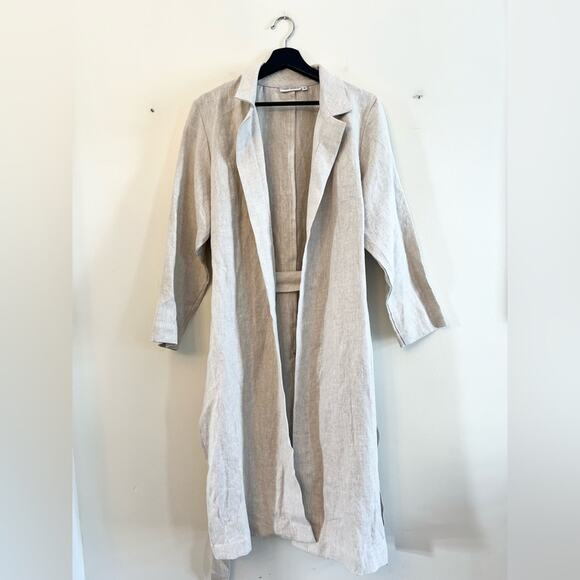 Only Child Fern Trench in Linen oatmeal neutral natural linen coat spring summer - Picture 4 of 14